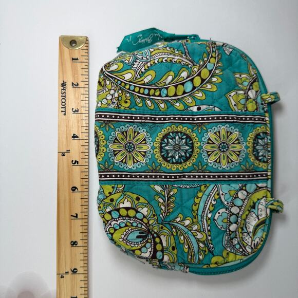 Vera Bradley Peacock Paisley Print Makeup Bag with Handles PVC Lined - Picture 7 of 8